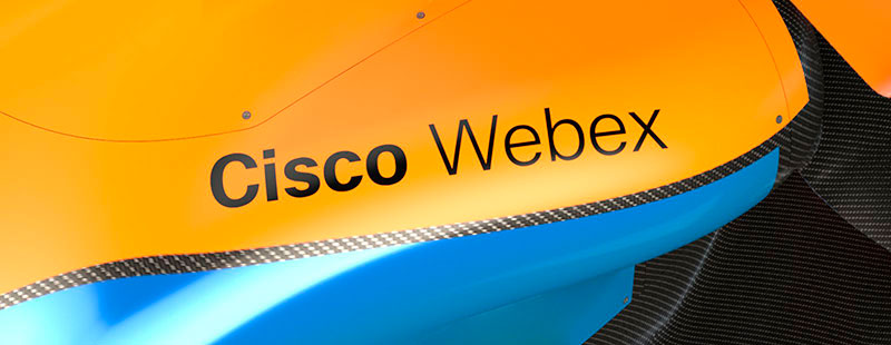 Эмблемы Webex на болиде McLaren MCL35M